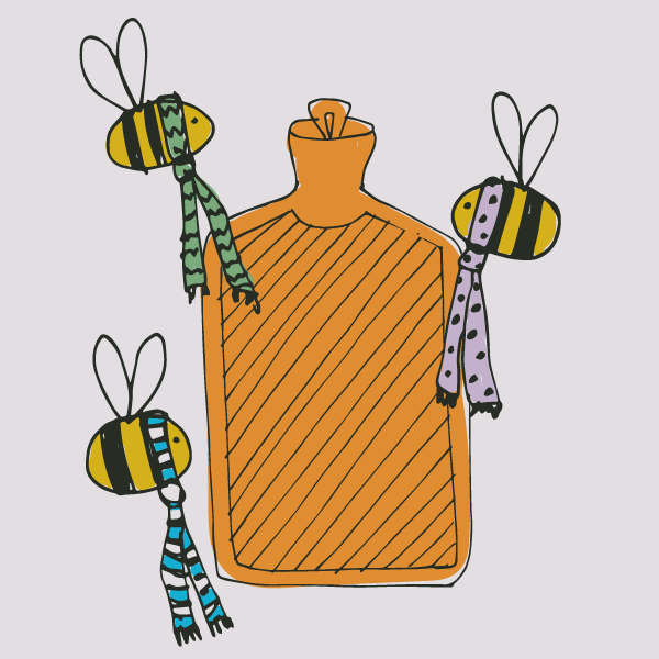 Honey bees keeping warm in winter