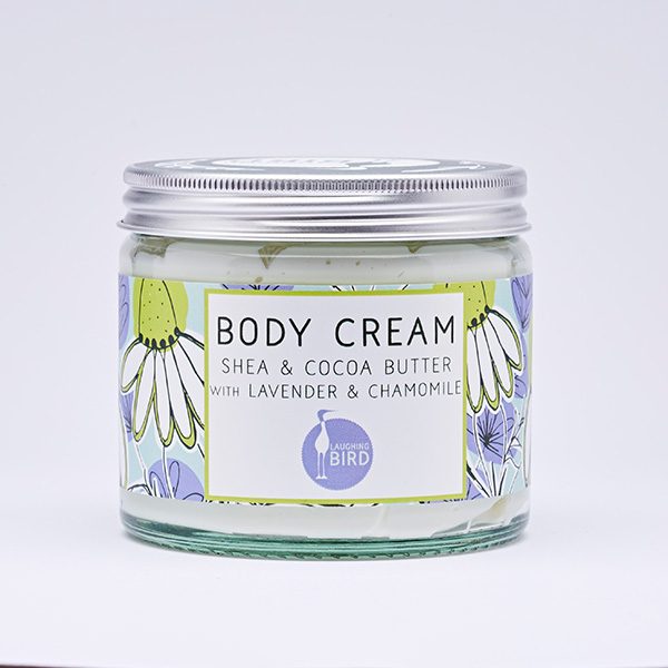 Shea butter and cocoa butter body cream with Lavender and Chamomile by Laughing Bird