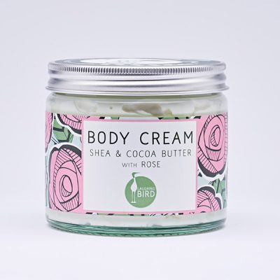 Shea butter and cocoa butter body cream with rose by Laughing Bird