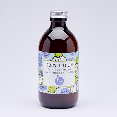 Body lotion with shea, almond oil, lavender and chamomile by Laughing Bird