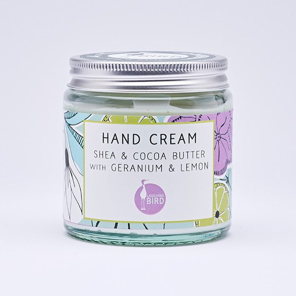 Hand cream with Shea butter, cocoa butter, geranium and lemon by Laughing Bird
