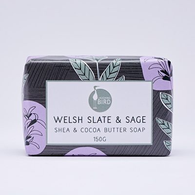 Welsh slate and sage shea butter and cocoa butter soap by Laughing Bird