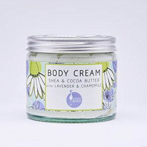 Shea butter and cocoa butter body cream with Lavender and Chamomile by Laughing Bird
